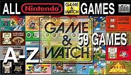 All NINTENDO Game & Watch Games - 59 Games - Compilation