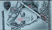 Lord Krishna Drawing easy || Easy Lord Krishna sketch || Krishna simple Sketch || CTW
