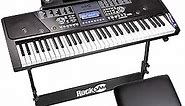RockJam 61 Key Keyboard Piano With LCD Display Kit, Stand, Bench, Headphones, Simply App & Keynote Stickers