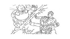 Songoku , Vegeta , SonGohan against Cell , Boo and Freezer - Dragon Ball Coloring Pages for Kids - Just Color Kids : Coloring Pages for Children