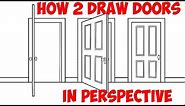 How to Draw an Open Door (Opening Doors) in 2 Point Perspective Easy Step by Step Drawing Tutorial