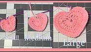 How To Crochet a Small, Medium, and Large Heart/ Easy Heart Crochet