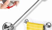 YOHOM Suction Cup Towel Bar for Shower 17 Inch Stainless Steel Bathroom Towel Rack Suction Washcloth Holder Vacuum Hand Towel Bar for Glass Shower Door Removable Towel