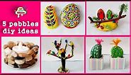 5 pebbles diy ideas # pebbles # DIY art And Crafts || arush diy craft ideas