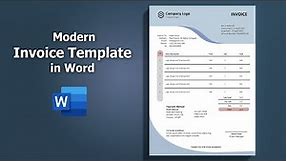 How to Create Modern Bill Invoice Template in Microsoft Word Document