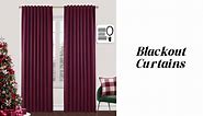 SHINELAND Cranberry Burgundy Curtains for Sliding Glass Door 2 Panels 102 inch Long Living Room Blackout Rojas Cortinas Navidad para Sala,Deep Red