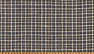 Antique Navy Blue Cotton Homespun Plaid Fabric by JCS - Sold by The Yard