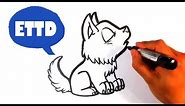 How to Draw a Baby Wolf Howling(cute) - Easy Pictures to Draw