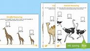 Animals from African Countries Measuring with Cubes Differentiated Worksheets