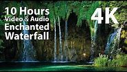 4K UHD 10 hours - Enchanted Waterfall - mindfulness, ambience, relaxing, meditation, nature