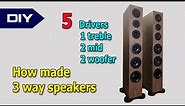 DIY speakers 3 way for home with 5 drivers