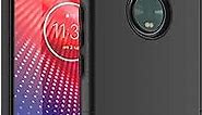 TUDIA DualShield Designed for Moto Z4 Phone Case, [Merge] Shockproof Military Grade Heavy Duty Dual Layer Protective Case for Moto Z4 / Moto Z4 Play - Matte Black