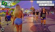 Walking on the Copacabana Boardwalk at Sunset 🇧🇷 | Rio de Janeiro, Brazil | 【4K】 2021