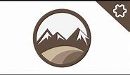 Professional Mountain Logo Design Tutorial / How to design Mountain Climbers / Circle logo