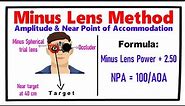 Minus Lens Method- Amplitude & Near point of Accommodation.