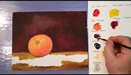 How to Paint an Orange (Beginners First Orange Painting Lesson)(Step by Step Tutorial)