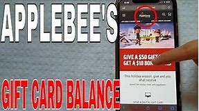 ✅ How To Check Applebee's Gift Card Balance Online 🔴