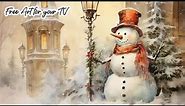 CHRISTMAS SNOWMAN FREE TV WALLPAPER ART SCREENSAVER BACKGROUND WINTER WONDER MODERN CHRISTMAS TV ART