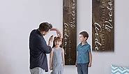 Wooden Kids Growth Height Chart Ruler for Boys and Girls Painted Two Names (The Aiden) Back40Life