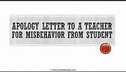 How to Write an Apology Letter to a Teacher for Misbehaving in Class