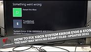 How to fix System Error E106 and E105 issues on an Xbox One X and Xbox One S - the simple easy way.