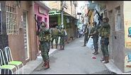 Brazilian army patrolling Rio de Janeiro