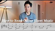 How to read sheet music on guitar