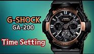 How To Setting Time G-SHOCK GA-200 GA-201 Digital Watch