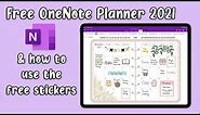 Free OneNote Digital Planner 2021 & OneNote Stickers