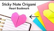 Sticky Note Origami Heart Bookmark