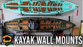 WALL MOUNT FISHING KAYAKS - 13ft Crescent Crew Kayaks! - J Hook Wall Mount Installation How To