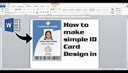 How to make simple Id Card Design in ms word but its very useful | make id card Microsoft office