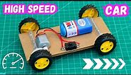 How to Make a High Speed DC Motor Car at Home | DIY Powerful Electric Toy Car | Science Project Idea