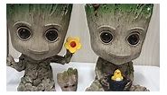 Cute Green Plants Flower Pot baby groot figure