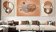 homary Abstract Wall Art Modern Canvas Wall Art Set of 3 Geometric Print Painting with Frame Wall Decor for Living Room