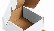 Eupako 4x4x2" Corrugated Box Mailers 50 Pack White Cardboard Small Shipping Boxes for Mailing (with 50 Stickers)