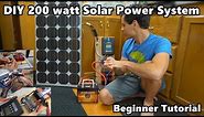 DIY 200 Watt 12 volt Solar Power System "The Minimalist" Beginner Tutorial