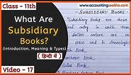 Subsidiary Book | Introduction, Meaning, Definition And Types | हिन्दी में |
