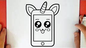 HOW TO DRAW A CUTE UNICORN PHONE