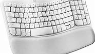 Logitech Wave Keys Wireless Ergonomic Keyboard with Cushioned Palm Rest, Comfortable Natural Typing, Easy-Switch, Bluetooth, Logi Bolt Receiver, for Multi-OS, Windows/Mac - Off White