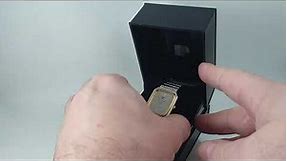 1984 Pulsar men's vintage quartz watch with box. Model reference Y100-5819