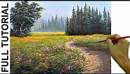 Acrylic Landscape Painting TUTORIAL / Flower Field / JMLisondra