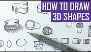How to Draw 3D Shapes - Exercises for Beginners