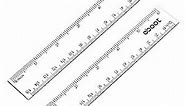 2 Pack Plastic Ruler Straight Ruler Plastic Measuring Tool for Student School Office (Clear, 6 Inch)