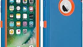 CAFEWICH iPhone 6/6S Case Heavy Duty Shockproof High Impact Tough Rugged Hybrid Rubber Triple Defender Protective Anti-Shock Silicone Mobile Phone Cover for iPhone 6/6S 4.7"(Blue Orange)