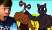 BUFF CARTOON CAT vs BUFF SIREN HEAD the BATTLE! (Reaction)