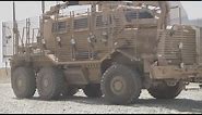 Buffalo MPV armored vehicle of the US armed forces at a base in Afghanistan.