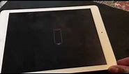 How to turn on iPad with empty battery icon