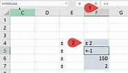 Add the (±) plus minus symbol in Excel