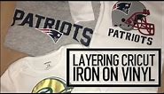 NFL onesie/tshirt tutorial using different color cricut iron on vinyls